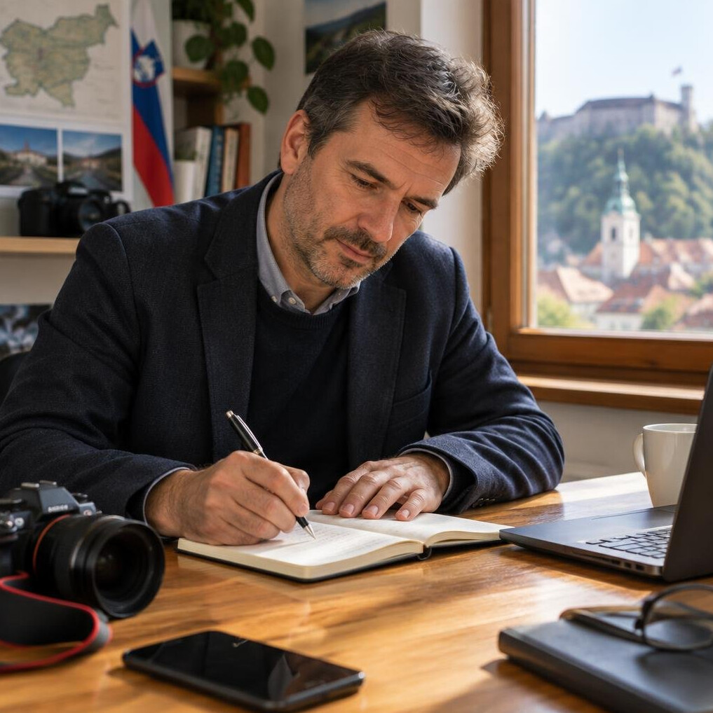 Person writing notes in a notebook at a desk